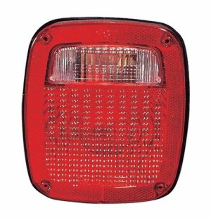 Right (Passenger) Rear Tail Light Assembly for 1987 - 1990 Jeep Wrangler, Replacement Lens/Cover,  56006516, Replacement