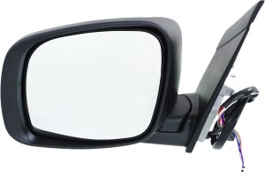 Power Mirror for 2008-2010 Dodge Grand Caravan/Chrysler Town & Country, Left (Driver), Manual Folding, Heated, Chrome, with Memory and Signal Light, Replacement