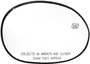 Mirror Glass for Chrysler PT Cruiser 2001-2003, Right (Passenger) Side, Heated, with Backing Plate, Replacement