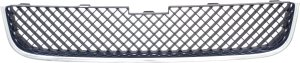 Front Bumper Grille for Chevrolet Uplander 2005-2009, Lower, with Chrome Shell and Textured Dark Gray Insert, Replacement