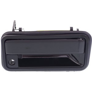 Exterior Front Door Handle for Chevrolet C/K Full Size Pickup 1988-2002, Right (Passenger), Smooth Black, Metal, With Keyhole, Replacement