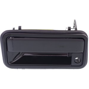 Exterior Front Door Handle for Chevrolet C/K Full Size Pickup 1988-2002, Smooth Black, Metal, Left (Driver) Side with Keyhole, Replacement