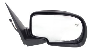 Mirror Right (Passenger) for Chevrolet Silverado/GMC Sierra 1999-2002, Non-Towing, Power Adjusted, Manual Folding, Heated, Paintable, Replacement