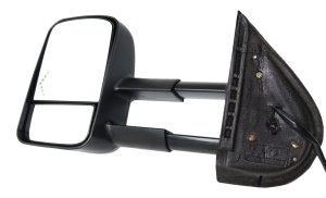Towing Mirror for 2007-2014 Chevrolet Silverado/Suburban Left (Driver), Power, Manual Folding, Heated, Textured, with In-Glass Signal Light, without Memory and Puddle Light, Replacement