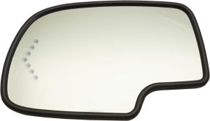 Mirror Glass for Silverado/Sierra 2003-2006, 2007 Classic, All Cab Types, Left (Driver), Non-Towing, Heated, with Backing Plate, Auto-Dimming, Signal Light, without Blind Spot Detection, Replacement