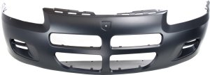 Front Bumper Cover for Dodge Stratus Sedan, 2001-2003, Primed (Ready to Paint), Without Fog Light Holes, Replacement