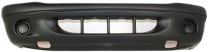 Front Bumper Cover for 2001-2004 Dakota and 2001 Durango, Textured Top, Primed (Ready to Paint) Bottom, without Fog Light Holes, Replacement