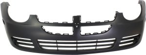 Front Bumper Cover for Dodge Neon 2003-2005, Primed (Ready to Paint), without Fog Light Holes, Excludes SRT-4 Model, Replacement