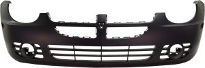 Front Bumper Cover for Dodge Neon 2003-2005, Primed (Ready to Paint), with Fog Light Holes, Excluding SRT-4 Model, Replacement