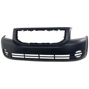 Front Bumper Cover for Dodge Caliber 2007-2012, Primed (Ready to Paint), Without Fog Light Holes, Replacement