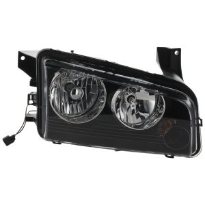 Headlight Assembly for Dodge Charger 2007-2010, Left (Driver), Halogen, Black Interior, From 11-8-06, Replacement