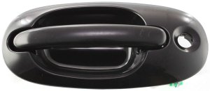 Front Exterior Door Handle for Chrysler Town and Country 1996-2000, Right (Passenger), Smooth Black, with Keyhole, Plastic, Replacement
