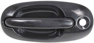Front Exterior Door Handle for 1996-2000 Chrysler Town and Country, Left (Driver) Side, Smooth Black, with Keyhole, Plastic, Replacement