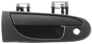 Front Exterior Door Handle for Mitsubishi Eclipse 1995-1999, Right (Passenger) Side, Smooth Black with Keyhole, Replacement