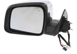 Power Mirror for 2011-2022 Dodge Durango, Left (Driver), Manual Folding, Heated, Chrome, with Memory and Signal Light, without Auto Dimming and Blind Spot Detection, Replacement