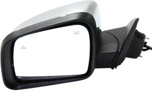 Power Mirror for Dodge Durango 2011-2022, Left (Driver), Manual Folding, Heated, Chrome, with Blind Spot Detection, Memory, and Signal Light, without Auto Dimming, Replacement