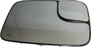Heated Towing Mirror Glass for Dodge Full Size Pickup 1500 (2002-2004) / 2500/3500 (2003-2004), Right (Passenger), All Cab Types, with Towing Package, with Backing Plate, Replacement