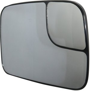 Mirror Glass for Dodge Full Size Pickup 1500 (2005-2008), 2500/3500 (2005-2009), Right (Passenger), Non-Heated, Towing-Compatible, All Cab Types, with Towing Package & Backing Plate, Replacement