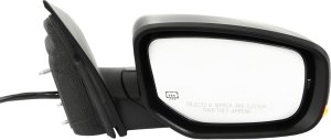 Power Mirror for 2013-2015 Dodge Dart, Right (Passenger) Side, Manual Folding, Heated, Paintable, with Puddle and Signal Lights, Replacement