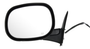 Power Heated Mirror for Dodge RAM 1500 Pickup 1998-2001, RAM 2500/3500 Pickup 1998-2002, Left (Driver), Non-Towing, Manual Folding, Textured, Replacement