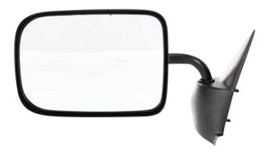 Manual Adjust Mirror for Dodge Ram Full Size Pickup 1994-1997, Left (Driver), Non-Towing, Manual Folding, Non-Heated, Textured, Replacement