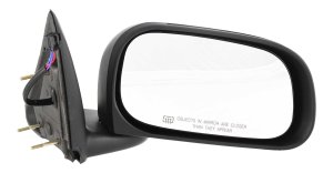 Power Mirror for Dodge Dakota (2005-2011), Mitsubishi Raider (2006-2009), Right (Passenger) Side, Manual Folding, Heated, Textured, 6 x 9 in., Replacement