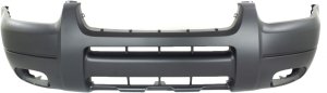 Front Bumper Cover for Ford Escape 2002-2004, Primed (Ready to Paint), with Fog Light Holes, XLT/Limited Editions (with Fender Flares), Replacement