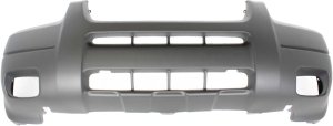 Front Bumper Cover for Ford Escape 2001-2004, Textured Platinum, with Fog Light Holes, XLS/XLT Model without Fender Flares, Replacement