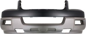 Front Bumper Cover for Ford Expedition 2003 XLT Model, Upper and Lower, Primed (Ready to Paint), Titanium, with Absorber, Replacement