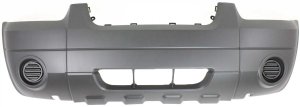 Front Bumper Cover for Ford Escape 2005-2007, Textured, without Fog Light Holes, XLS Model without Fender Flares, Replacement