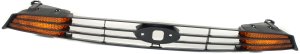 Grille for Ford Focus 2000-2004, Paintable Shell and Insert, with Amber Turn Signal Lights, without SVT Model, Replacement