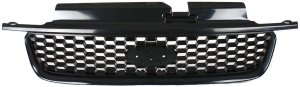 Black Plastic Grille for 2001-2004 Ford Escape, XLS Model, Shell and Insert, Replacement