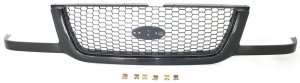 Mesh Insert Grille for 2001-2003 Ranger, Painted Black Shell with Painted Dark Gray Insert, Replacement