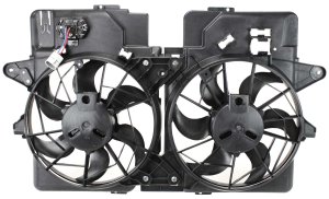 Radiator Fan Shroud Assembly for Ford Escape 2001-2004, Mazda Tribute 2001-2006, 3.0L Engine, Includes Resistor, Replacement
