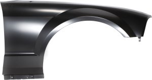 Front Fender for Ford Mustang 2005-2009, Right (Passenger), Primed (Ready to Paint), without Wheel Opening Molding Holes, with Antenna Hole, Replacement