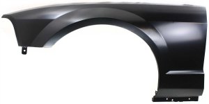 Front Fender for 2005-2009 Ford Mustang, Left (Driver), Primed (Ready to Paint), without Wheel Opening Molding Holes, Replacement