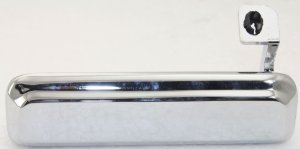 Exterior Front Door Handle for Ford Mustang 1979-1993, Ranger 1983-1992, Left (Driver), Zinc Chrome, No Keyhole, Metal Material, Replacement