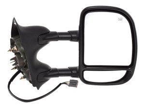 Towing Mirror for Ford Excursion 2000-2005, Right (Passenger), Power, Manual Folding, Heated, Textured Black, without Auto-Dimming, Blind Spot Detection, Memory, Signal Light, Replacement