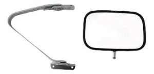 Manual Adjust, Non-Towing Left (Driver) Side Mirror for Ford F-Series (1987-1991), Manual Folding, Non-Heated, Polished, Stainless, Replacement