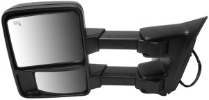 Towing Mirror for Ford F-Series Super Duty 2009-2012, Left (Driver), Power, Manual Folding, Heated, Textured, with Signal Light, without Memory, Replacement