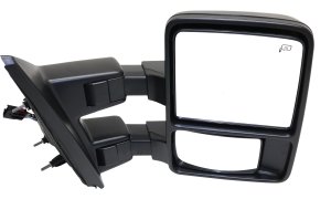 Towing Mirror for Ford F-150 2013-2014, Right (Passenger), Power, Power Folding, Heated, Textured, with Memory and Signal Light, Excludes SVT Raptor Model, Replacement