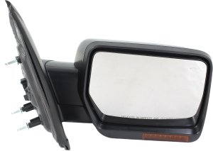 Power Mirror for Ford F-150 2009-2010, Right (Passenger), Non-Towing, Manual Folding, Heated, Paintable, with In-Housing Signal Light and Memory, without Auto Dimming and Blind Spot Detection, Replacement