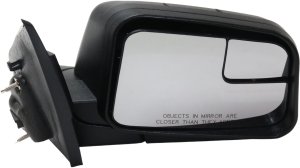 Power Mirror for Ford Edge 2009-2011, Right (Passenger) Side, Manual Folding, Non-Heated, Textured, with Blind Spot Glass, without Auto Dimming, Memory, and Signal Light, Replacement