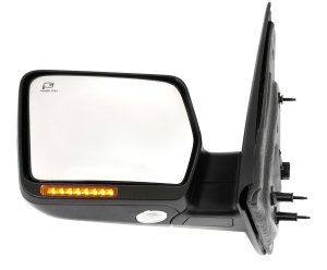 Power Folding Heated Textured Left (Driver) Mirror for Ford F-150 2005-2006, Non-Towing, with In-Housing Signal Light, without Auto Dimming and Blind Spot Detection, and Memory, Replacement