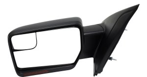 Replacement Mirror for Ford F-150 2011-2014, Left (Driver), Non-Towing, Power Operated, Manual Folding, Heated, Paintable, with Blind Spot Glass, Memory and Signal Light, without Puddle Light