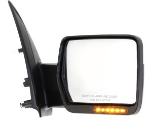 Power Folding Heated Mirror for Ford F-150 2009-2010, Right (Passenger) Side, Non-Towing, Chrome, with In-housing Signal Light and Memory,  without Auto Dimming and Blind Spot Detection, Replacement