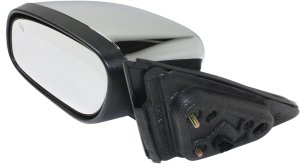 Power Mirror for Ford Taurus 2010-2011, Left (Driver), Manual Folding, Heated, Chrome, with Memory and Puddle Light, without Blind Spot Detection, Limited/SHO Models, Replacement