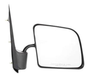 Manual Adjust Non-Towing Mirror for Ford Econoline Van 1992-2007, Right (Passenger), Manual Folding, Non-Heated, Textured, without Auto Dimming, Blind Spot Detection, Memory, and Signal Light, Swing Lock Type, Convex Glass, Replacement