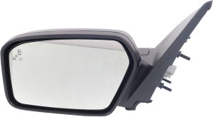 Left Driver Side Power Mirror for Ford Fusion 2010-2012, Non-Folding, Blind Spot Detection, Heated, Textured/Paintable, 2 Caps, with Puddle Light, Replacement