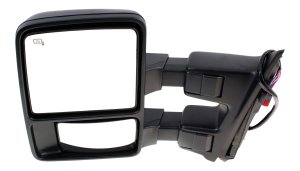 Towing Mirror for Ford F-Series Super Duty 2010-2012, Left (Driver), Power Adjustable, Power Folding, Heated, Textured, with Auto Extend, Memory, and Signal Light, Replacement